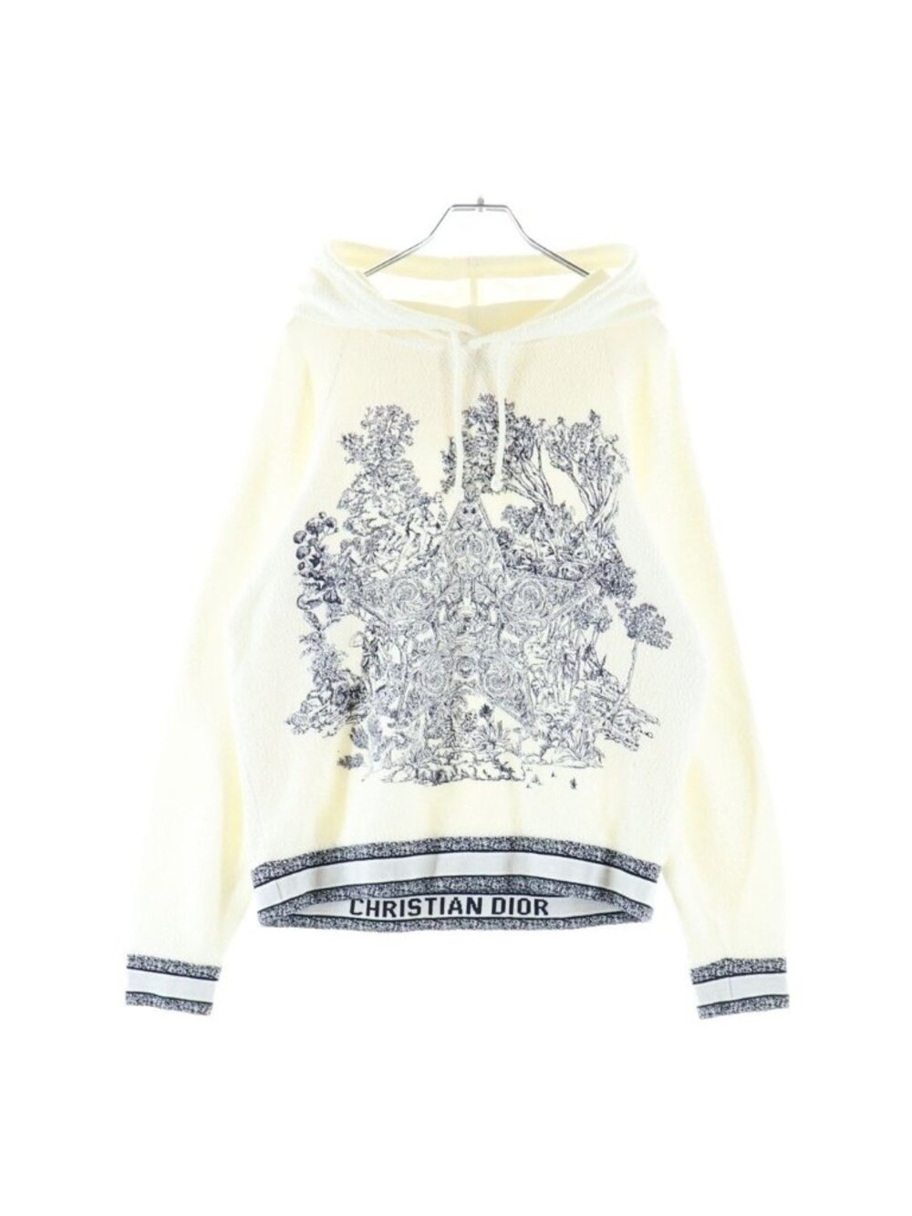Dior Botanical Embroidery Logo Sweatshirt Pullover Hoodie White